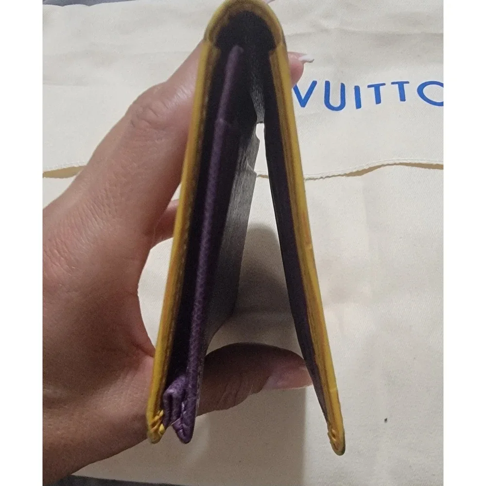 Louis Vuitton Yellow‎ Epi Leather Yen Long Wallet Purple Interior Made in Spain